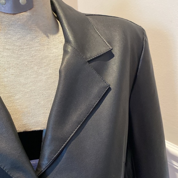 MADE IN FRANCE Faux Leather Blazer, MOB WIFE - Picture 3 of 8